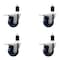 Service Caster 3.5'' Solid Poly Swivel 1-1/2'' Expanding Stem Caster Set Total Lock Brake, 4PK SCC-EXTTL20S3514-SPUS-112-4 - alternate 1